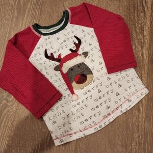 MUD PIE BABY BOY CHRISTMAS REINDEER SHIRT 12-18M